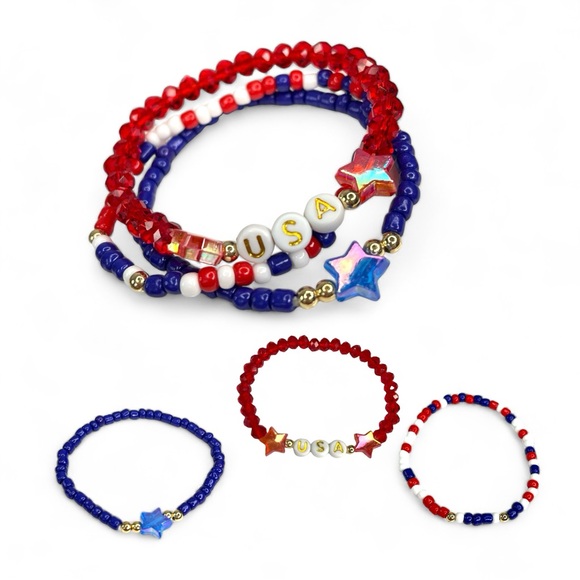 Americana ๐บ๐ธ Fun Headbands and Bracelets Set of 6 - Picture 5 of 7